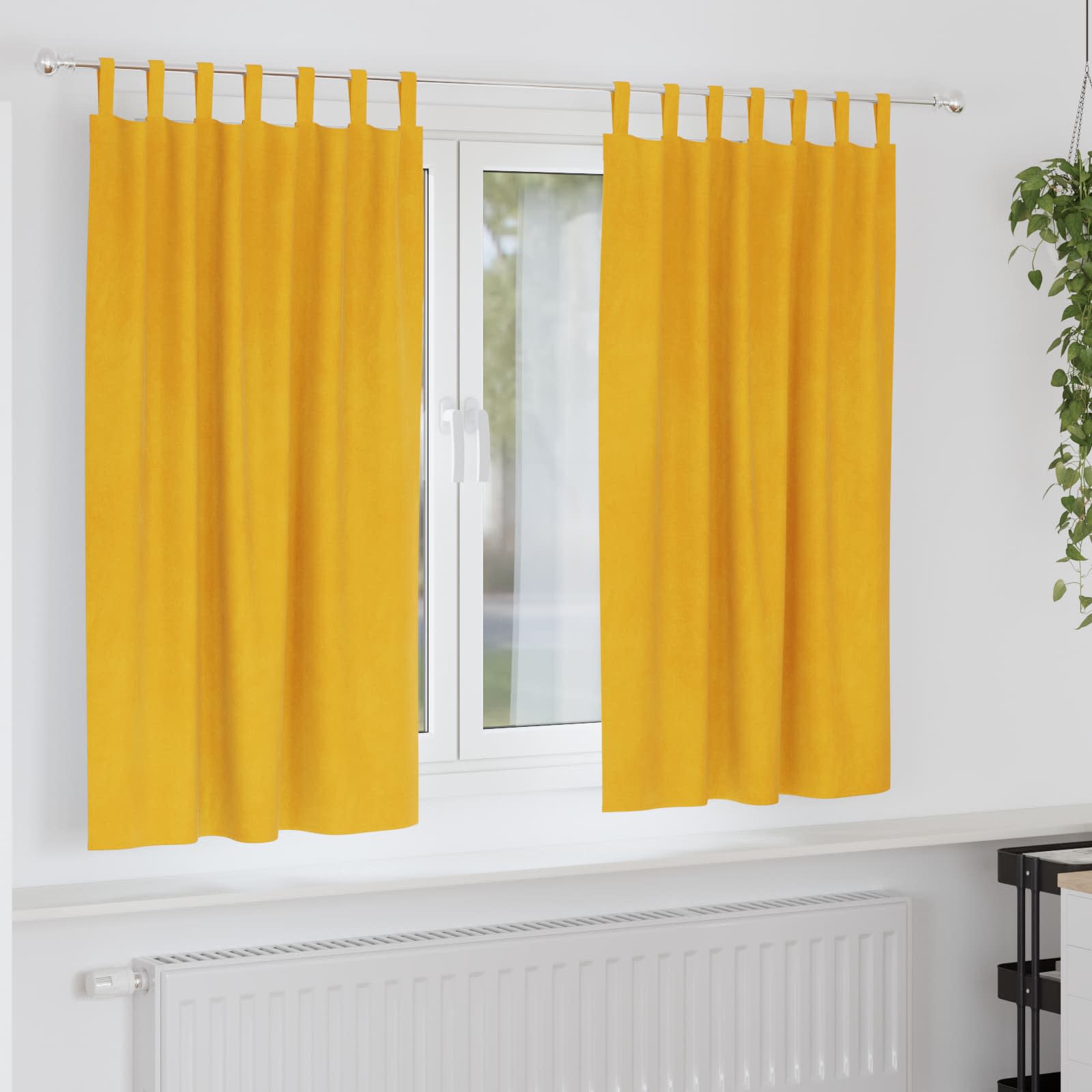 Verduisterende Gordijnen 2 Pcs Fluweel Mosterdgeel