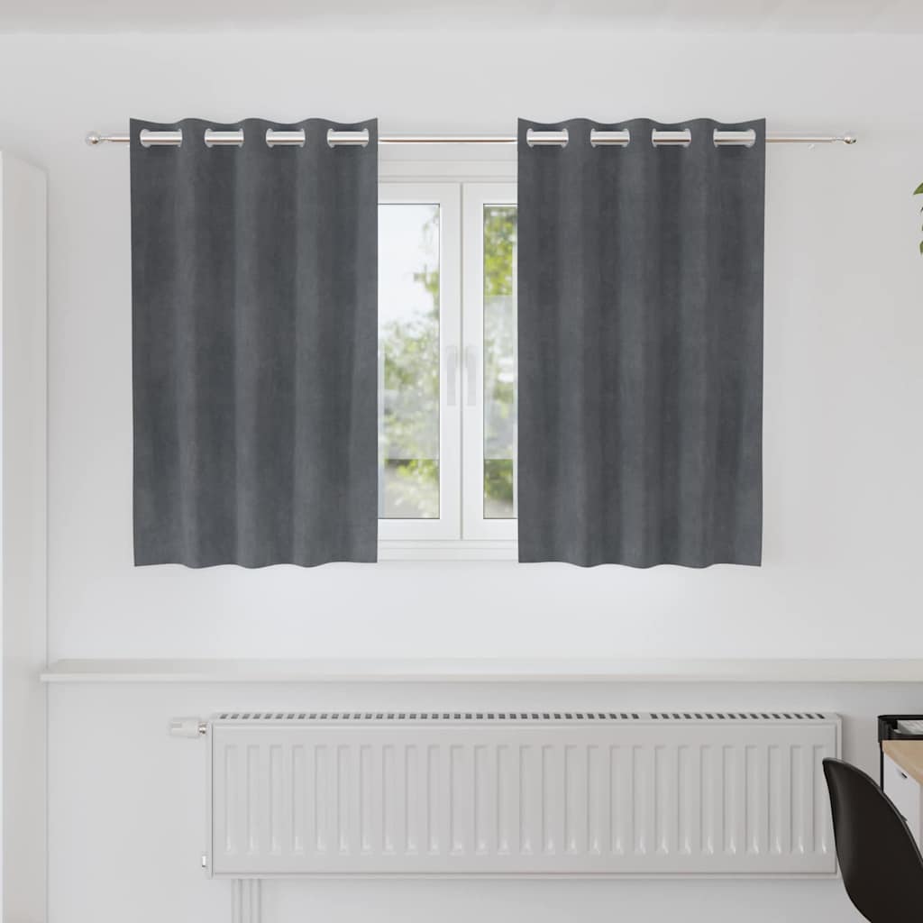 Verduisterende Gordijnen 2 Pcs Fluweel Lichtgrijs