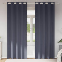 Zwart-Out Gordijnen Met Ringen 2 Pcs 140 X Antraciet