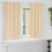 Zwart-Out Gordijnen Met Ringen 2 Pcs 140 X Crème