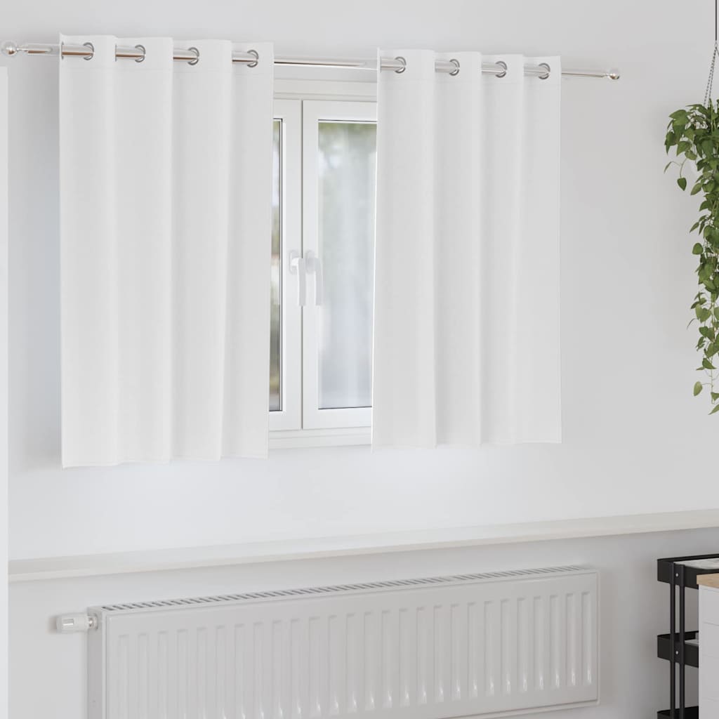 Zwart-Out Gordijnen Met Ringen 2 Pcs Helder Wit 140 X Zuiverwit