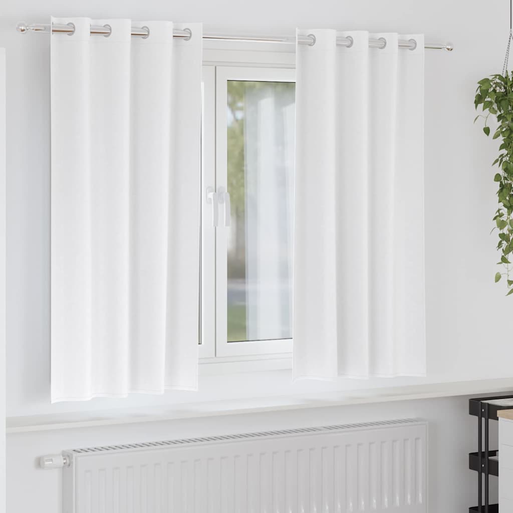 Zwart-Out Gordijnen Met Ringen 2 Pcs Helder Wit 140 X Zuiverwit