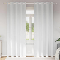 Zwart-Out Gordijnen Met Ringen 2 Pcs Helder Wit 140 X Zuiverwit