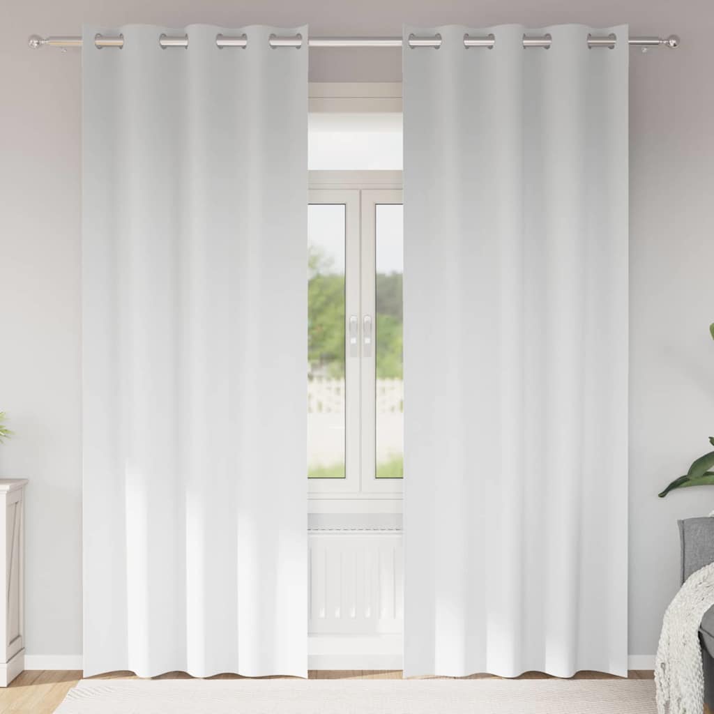 Zwart-Out Gordijnen Met Ringen 2 Pcs Helder Wit 140 X Zuiverwit