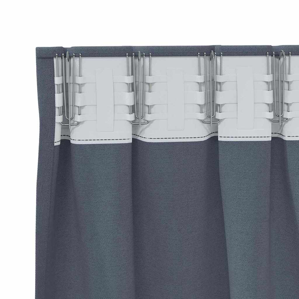 Zwart-Out Gordijnen Met Ringen 2 Pcs 140 X Antraciet