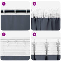 Zwart-Out Gordijnen Met Ringen 2 Pcs 140 X Antraciet