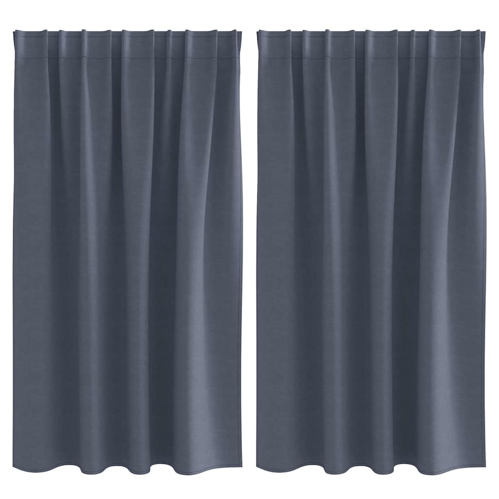 Zwart-Out Gordijnen Met Ringen 2 Pcs 140 X Antraciet