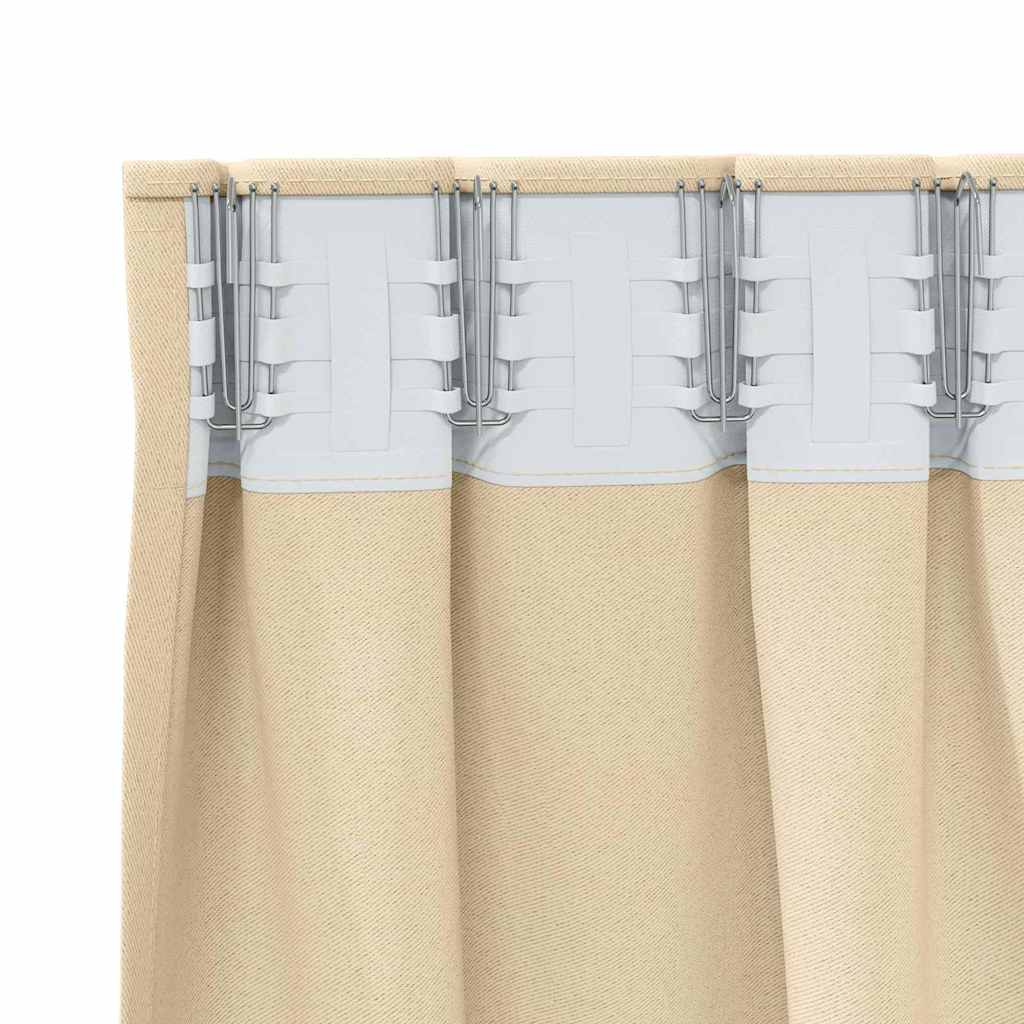 Zwart-Out Gordijnen Met Ringen 2 Pcs 140 X Crème