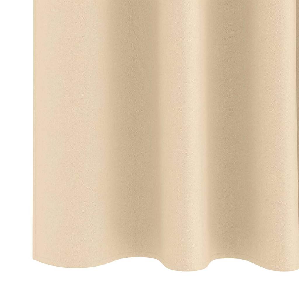 Zwart-Out Gordijnen Met Ringen 2 Pcs 140 X Crème