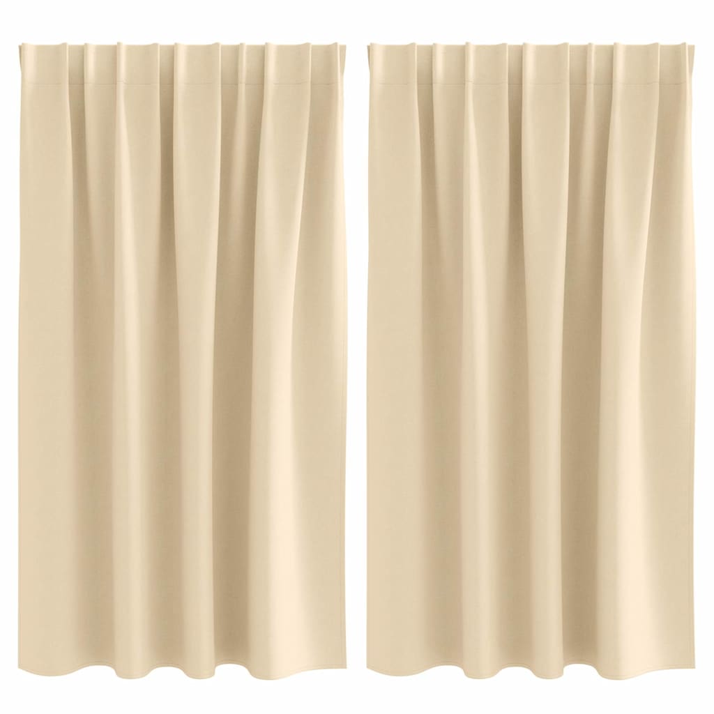 Zwart-Out Gordijnen Met Ringen 2 Pcs 140 X Crème