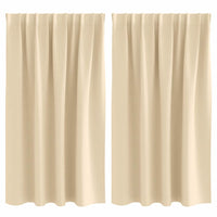 Zwart-Out Gordijnen Met Ringen 2 Pcs 140 X Crème