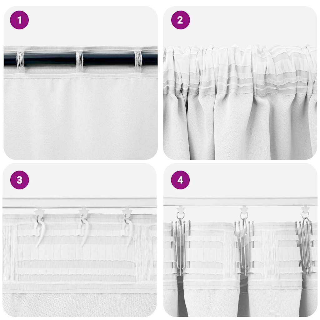 Zwart-Out Gordijnen Met Ringen 2 Pcs Helder Wit 140 X Zuiverwit