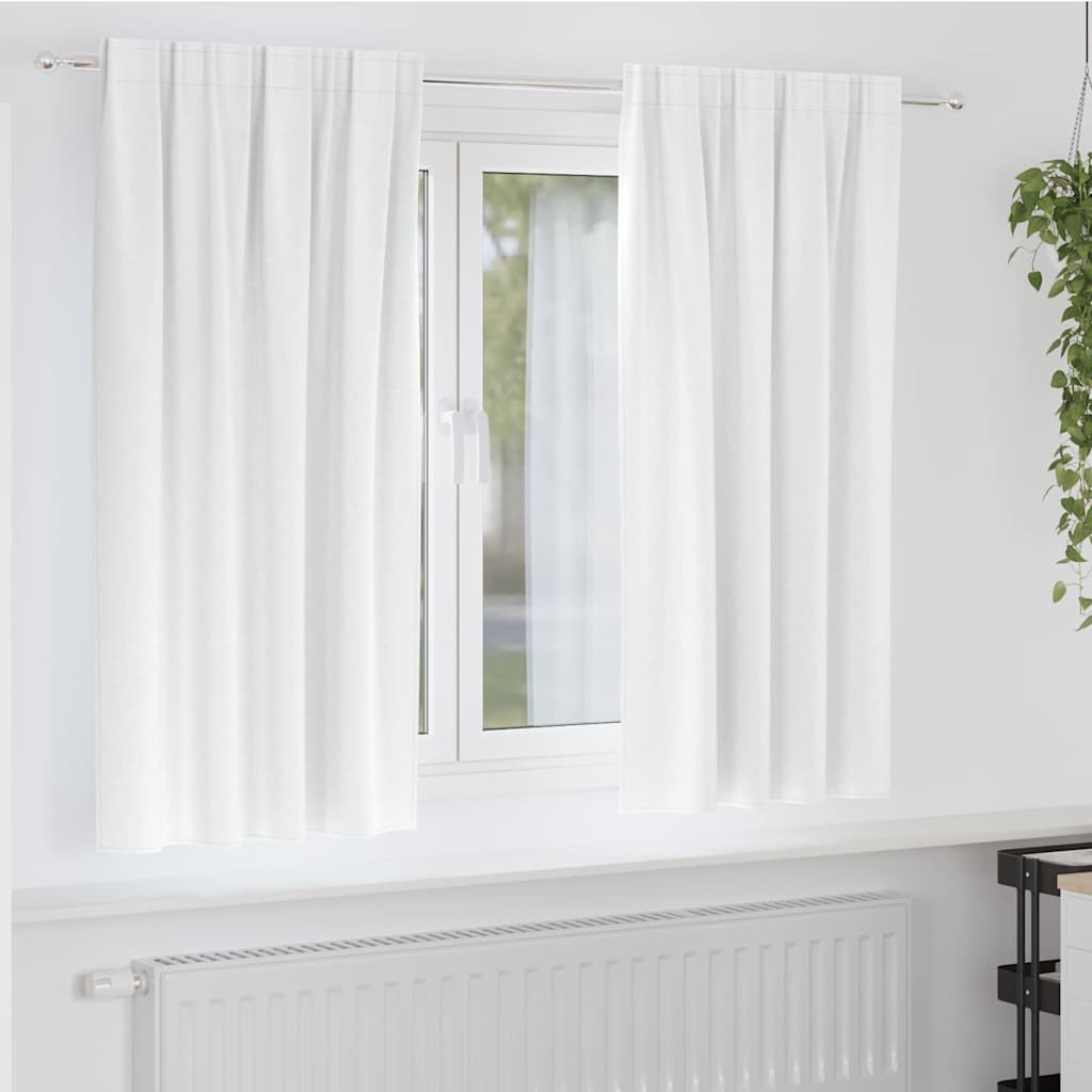 Zwart-Out Gordijnen Met Ringen 2 Pcs Helder Wit 140 X Zuiverwit