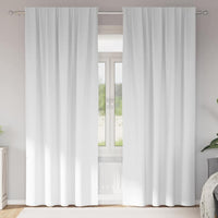 Zwart-Out Gordijnen Met Ringen 2 Pcs Helder Wit 140 X Zuiverwit