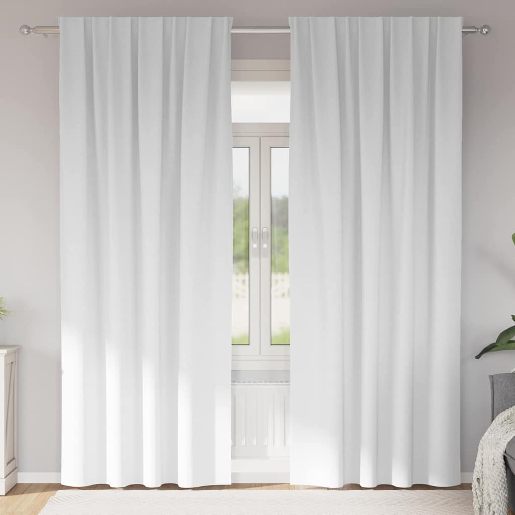 Zwart-Out Gordijnen Met Ringen 2 Pcs Helder Wit 140 X Zuiverwit