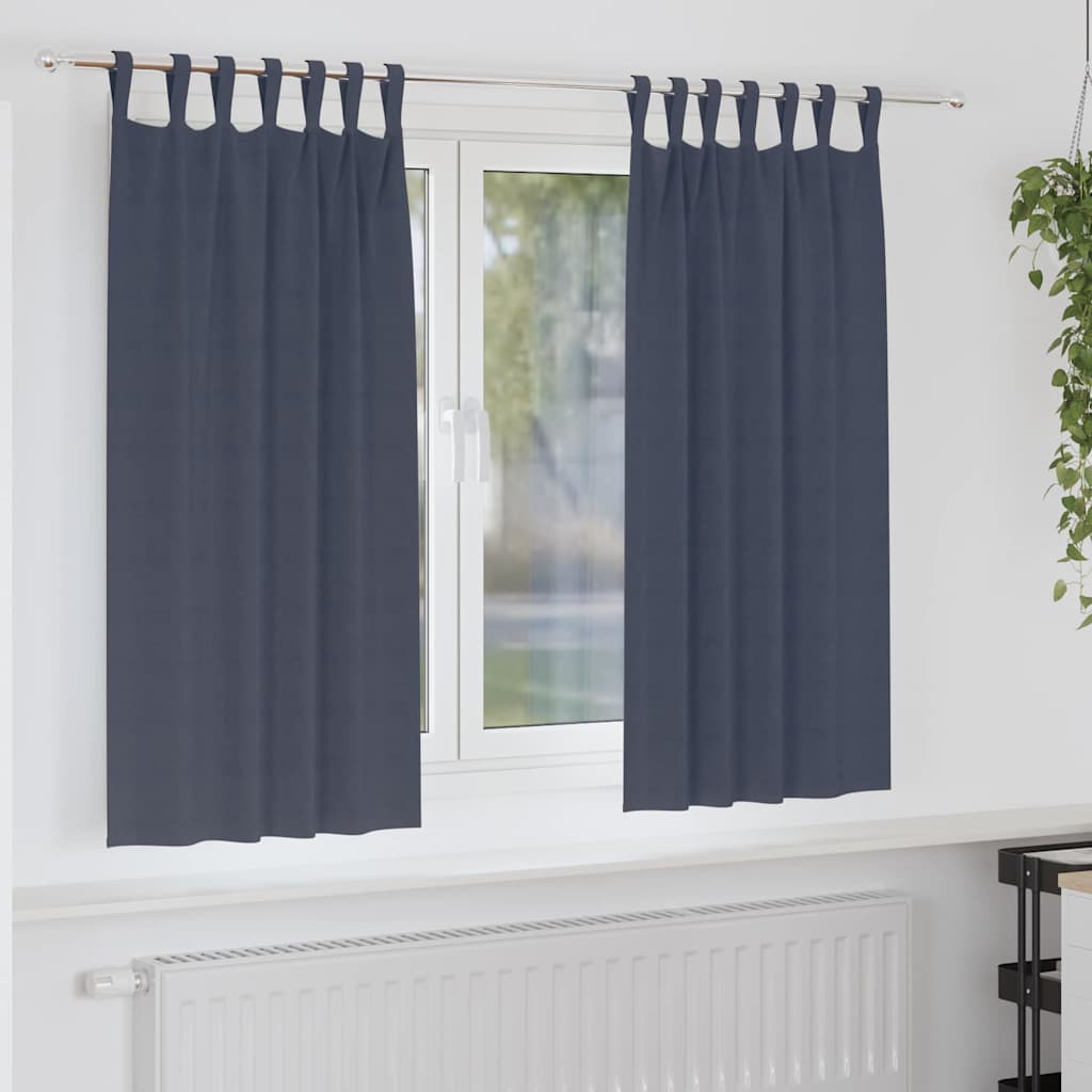 Zwart-Out Gordijnen Met Ringen 2 Pcs 140 X Antraciet