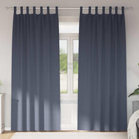Zwart-Out Gordijnen Met Ringen 2 Pcs 140 X Antraciet