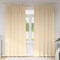 Zwart-Out Gordijnen Met Ringen 2 Pcs 140 X Crème
