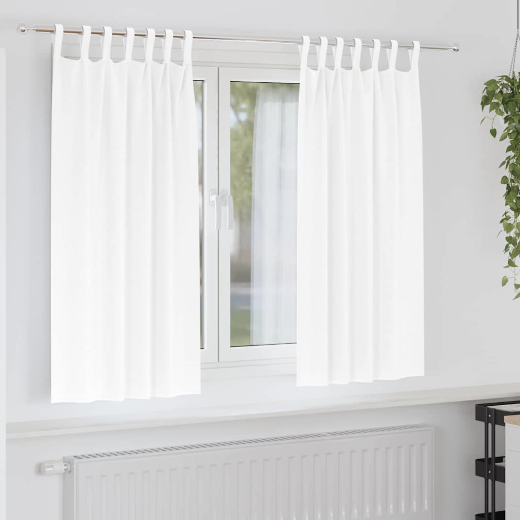 Zwart-Out Gordijnen Met Ringen 2 Pcs Helder Wit 140 X Zuiverwit