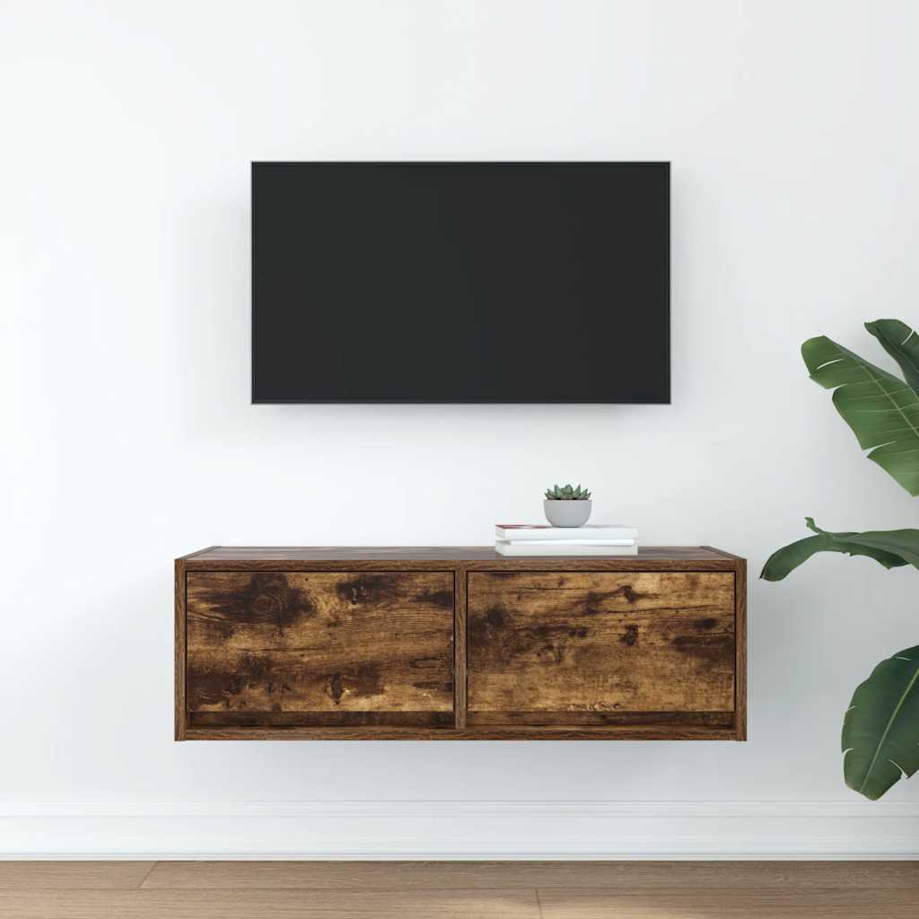 Tv-Meubel 80X31X25,5 Cm Bewerkt Hout Kleurig