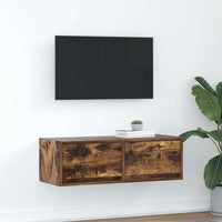 Tv-Meubel 80X31X25,5 Cm Bewerkt Hout Kleurig