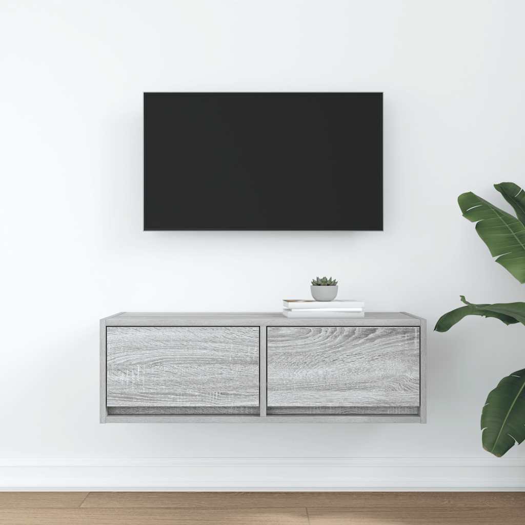 Tv-Meubel 80X31X25,5 Cm Bewerkt Hout Eikenkleurig