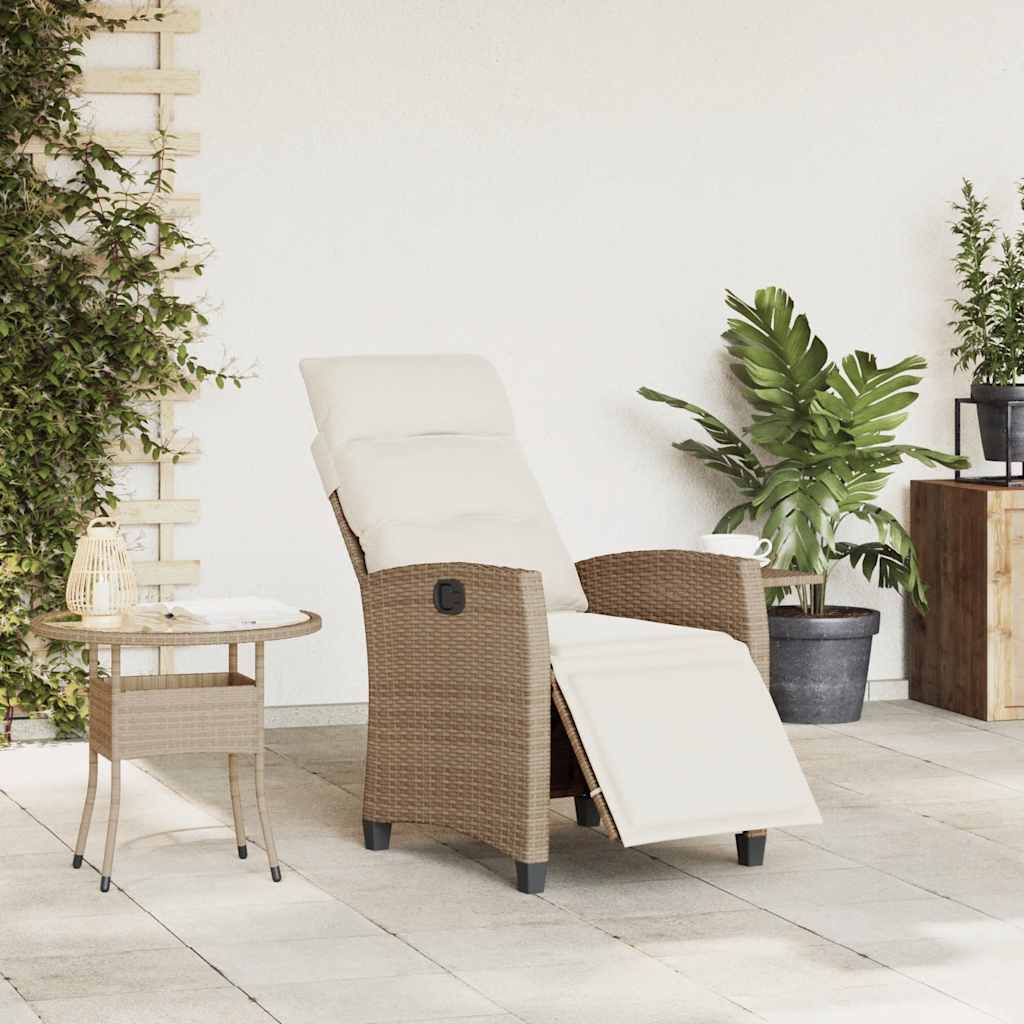 Verstelbare Tuinstoel Met Bijzettafel Poly Rattan