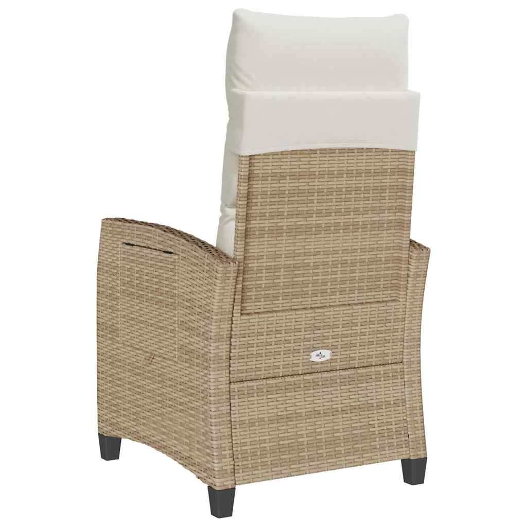 Verstelbare Tuinstoel Met Bijzettafel Poly Rattan