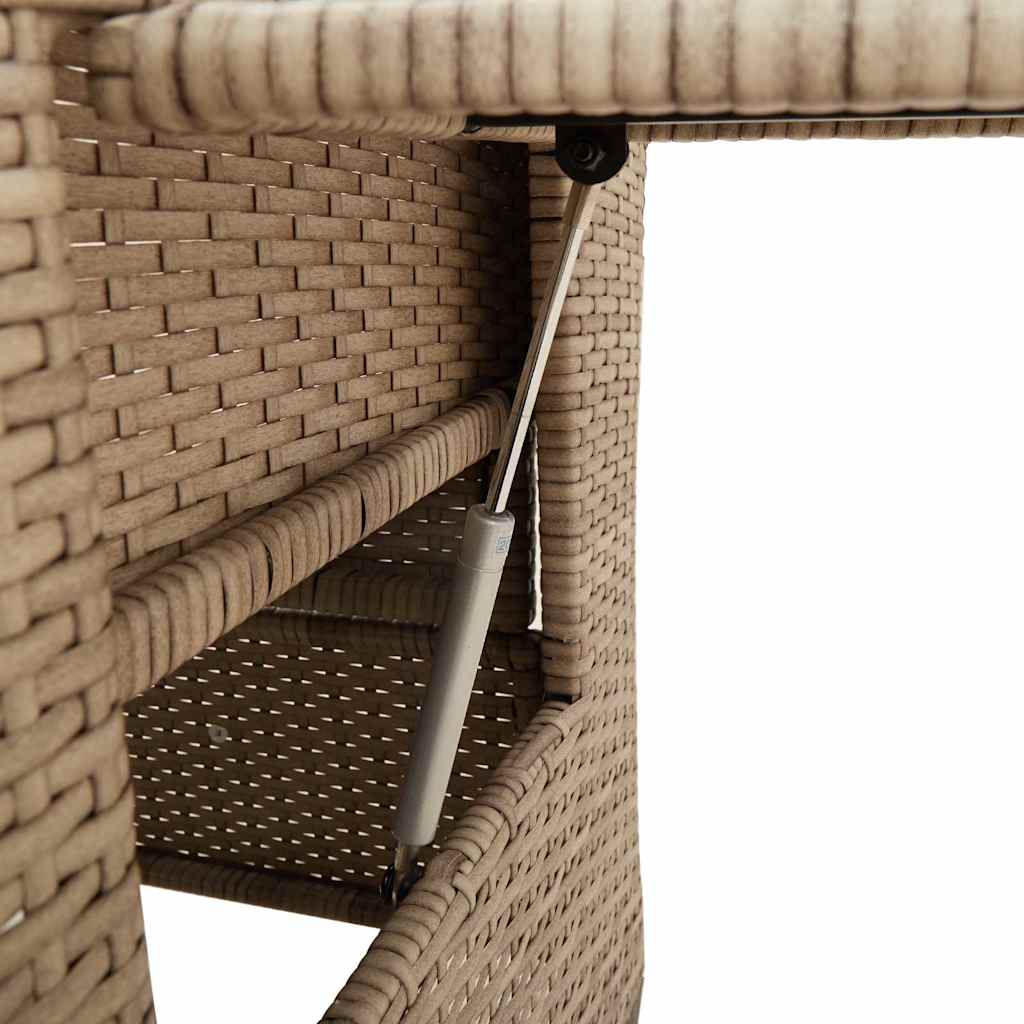 Verstelbare Tuinstoel Met Bijzettafel Poly Rattan