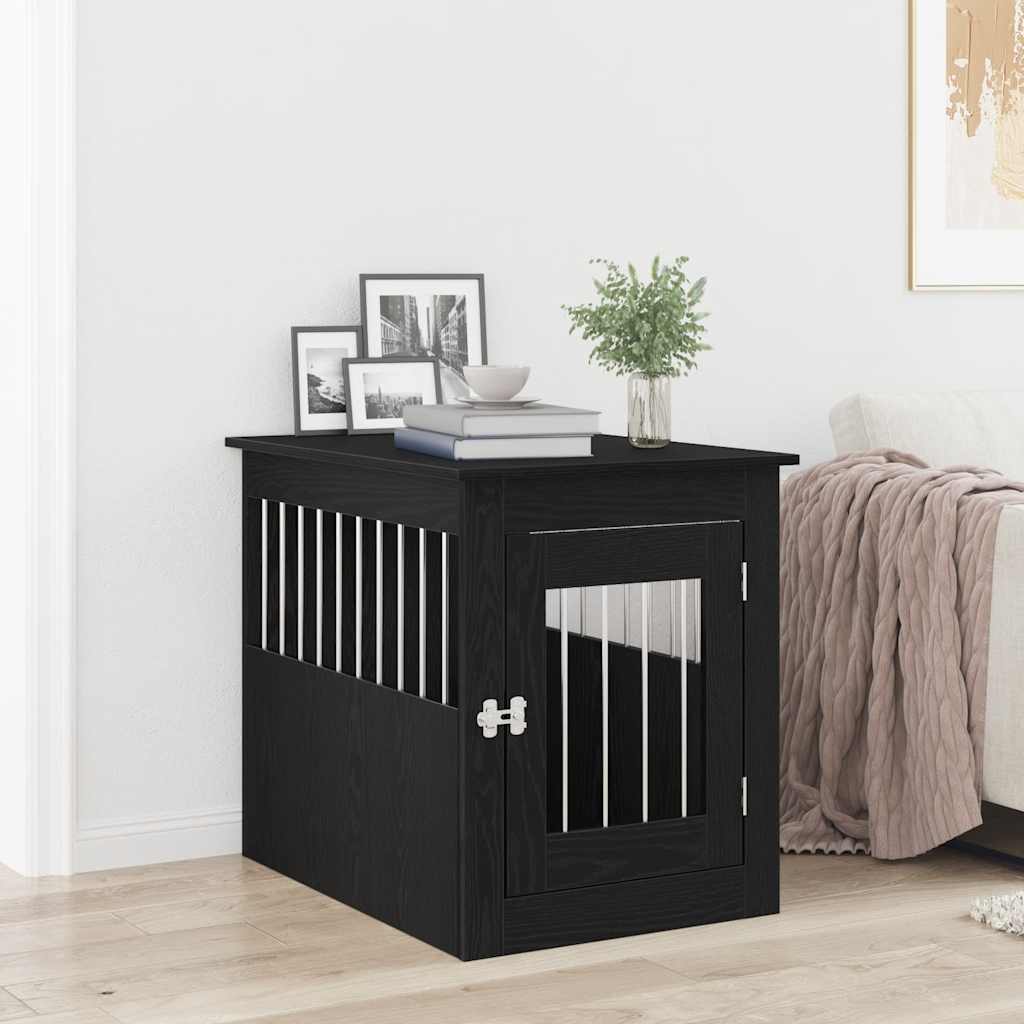 Hondenbench 64,5X80X71 Cm Bewerkt Hout Artisanaal Eikenkleur