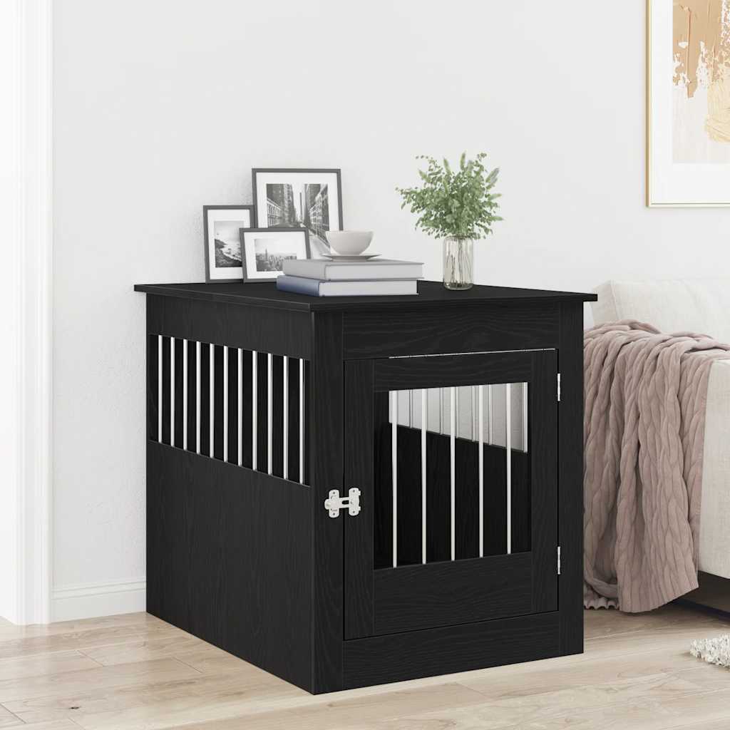 Hondenbench 64,5X80X71 Cm Bewerkt Hout Artisanaal Eikenkleur