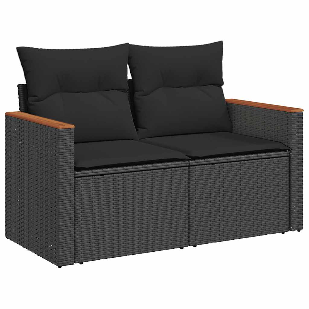 5-Delige Loungeset Met Kussens Poly Rattan Acacia