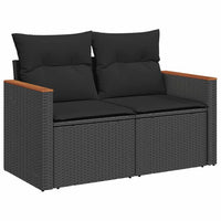 5-Delige Loungeset Met Kussens Poly Rattan Acacia