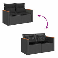 5-Delige Loungeset Met Kussens Poly Rattan Acacia