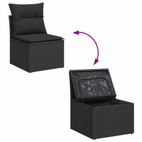5-Delige Loungeset Met Kussens Poly Rattan Acacia