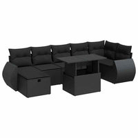8-Delige Loungeset Met Kussens Poly Rattan