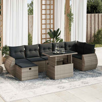 8-Delige Loungeset Met Kussens Poly Rattan