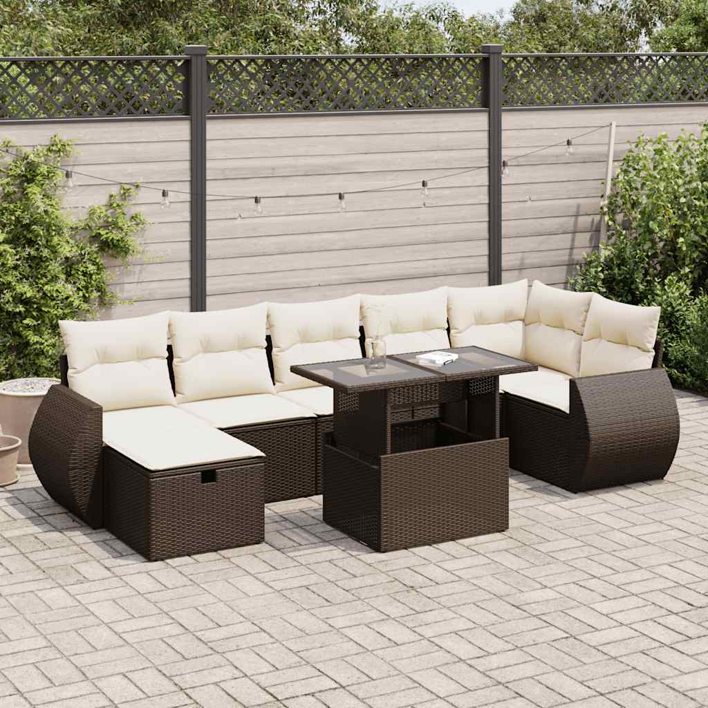 8-Delige Loungeset Met Kussens Poly Rattan
