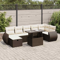 8-Delige Loungeset Met Kussens Poly Rattan