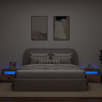 Nachtkastje Met Led 60X35X40 Cm Bewerkt Hout