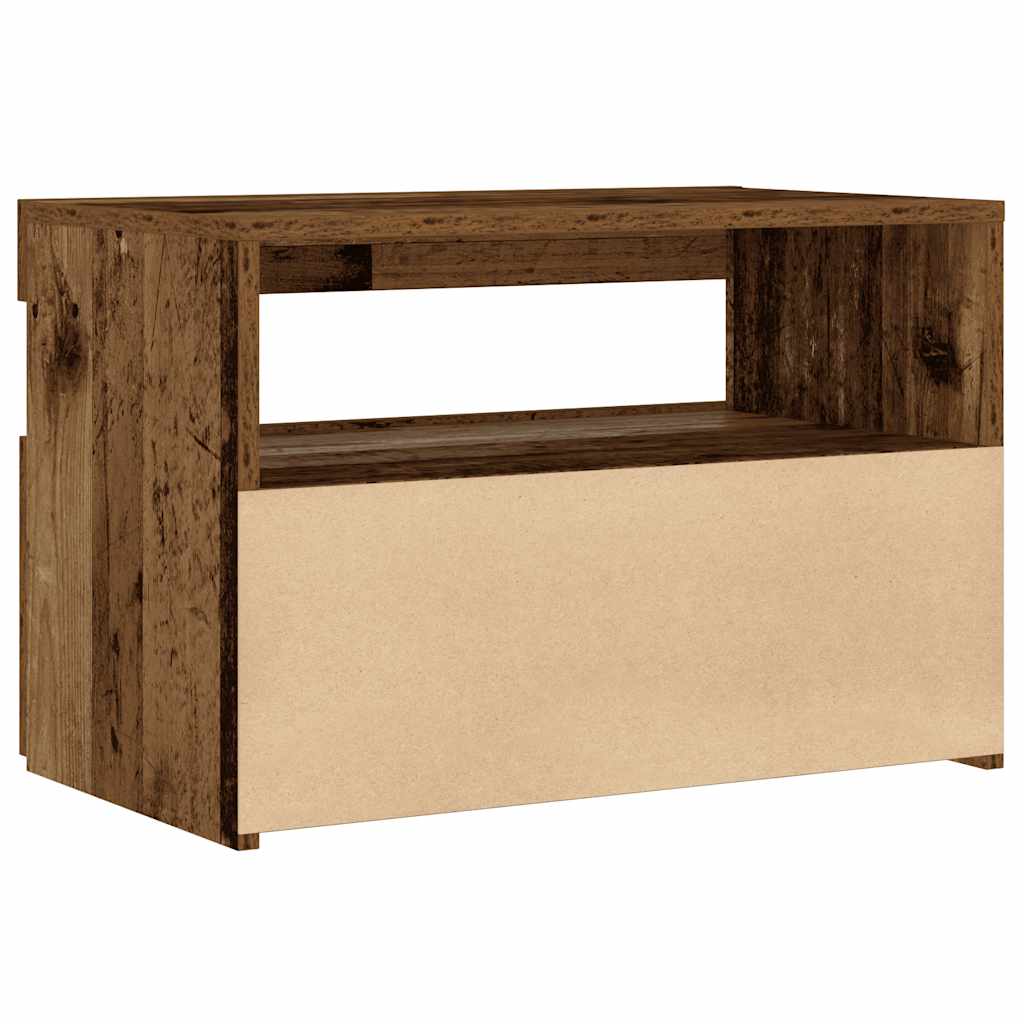 Nachtkastje Met Led 60X35X40 Cm Bewerkt Hout