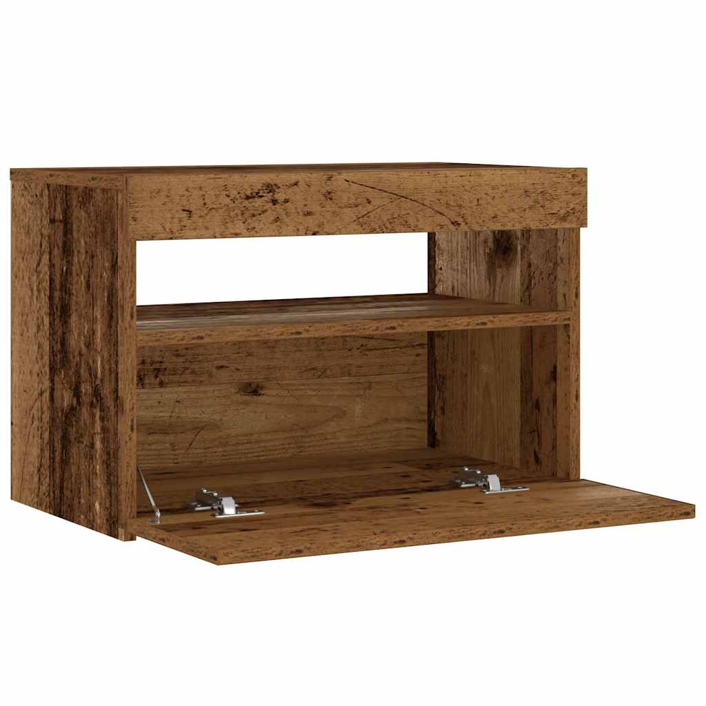 Nachtkastje Met Led 60X35X40 Cm Bewerkt Hout