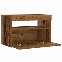 Nachtkastje Met Led 60X35X40 Cm Bewerkt Hout