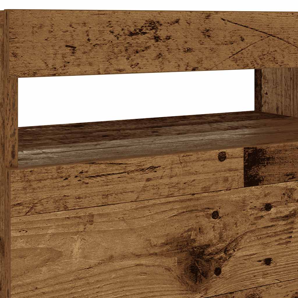 Nachtkastje Met Led 60X35X40 Cm Bewerkt Hout