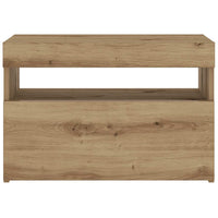 Nachtkastje Met Led 60X35X40 Cm Bewerkt Hout Artisanaal Eiken