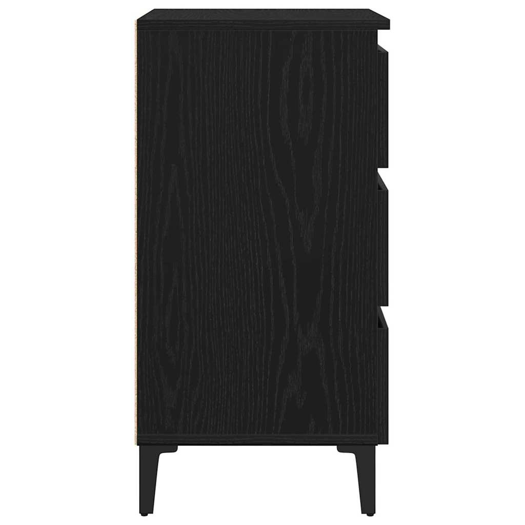 Nachtkastje Met Lade 40 X 35 X 69 Cm Bewerkt Hout