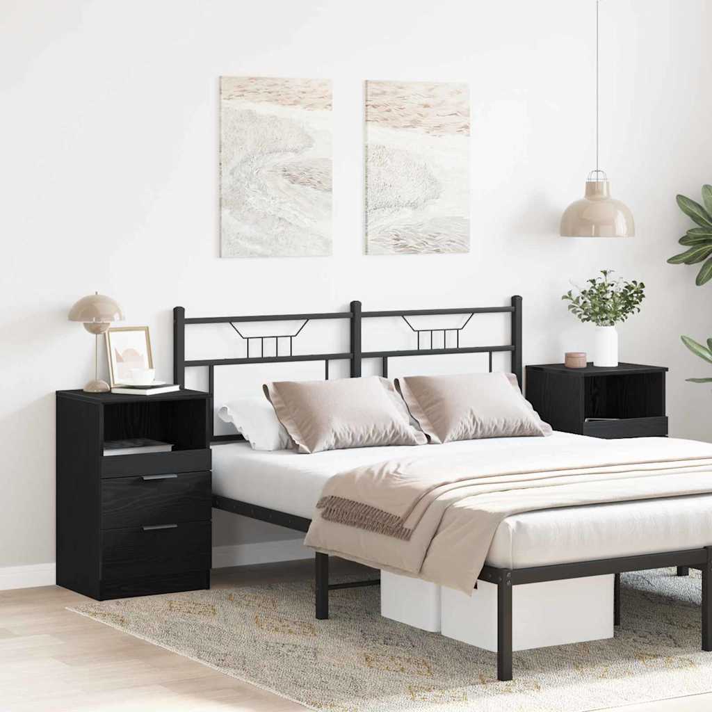 Nachtkastje 2 Pcs 40 X 35 X 65 Cm Bewerkt Hout