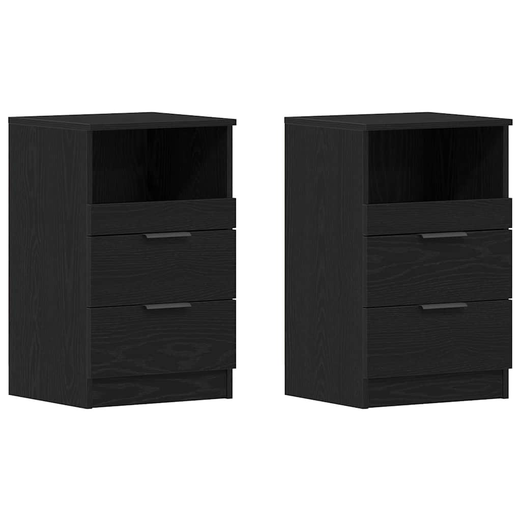 Nachtkastje 2 Pcs 40 X 35 X 65 Cm Bewerkt Hout