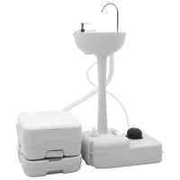 Camping Toilet Set 2 Pcs Blauw En Wit