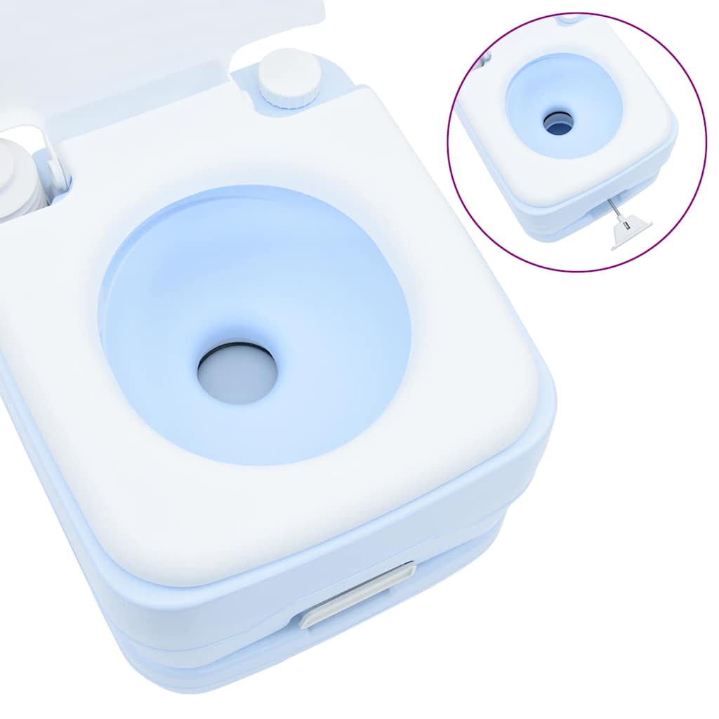 Camping Toilet Set 2 Pcs Blauw En Wit